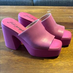 Free People Fuchsia Platform Mules